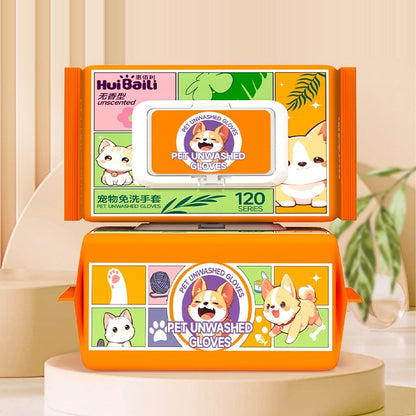 Pet cleaning glove wipes for cats and dogs