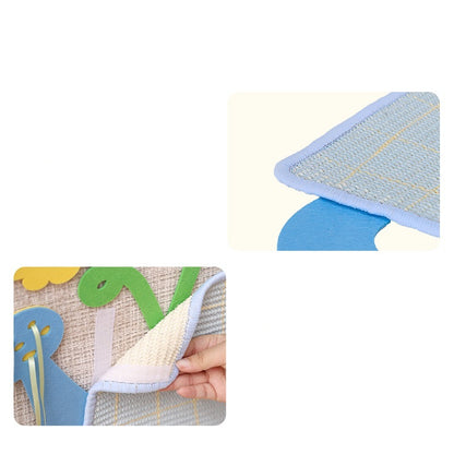 Watering Can Sisal Cat Scratcher - Stick-On Wall & Sofa Scratch Pad with Felt Flowers and Ribbon Toy
