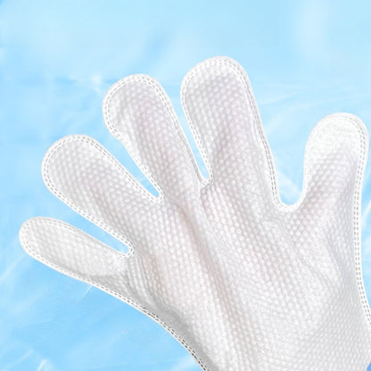 Five-finger pet cleaning glove with pearl-dot texture
